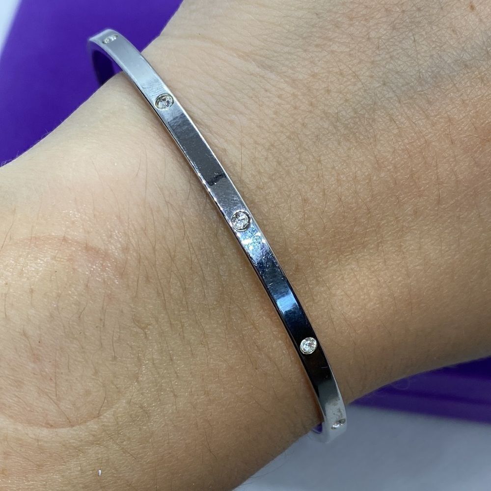 💛 Swarovski Rhodium Plated Friendship Bangle